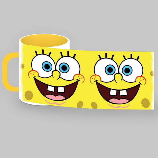 Кружка керамическая объём: 330мл Губка Боб Улыбака,(желтая)