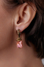 HMG 1019 яшма Серьги арт.0679