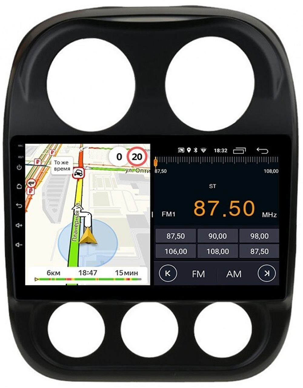 Магнитола для Jeep Compass 2011-2015 - Parafar PF998FHD на Android 13, 8-ядер, 2Гб+32Гб, CarPlay, 4G SIM-слот