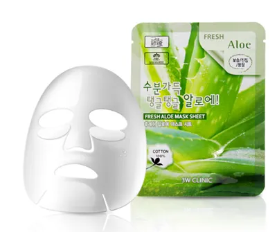 Оздоравливающая тканевая маска для лица с экстрактом алоэ 3W Clinic