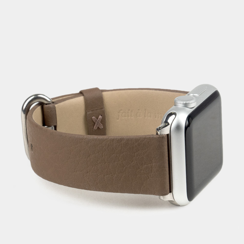 Ремешок для Apple Watch 44/45/46 mm из кожи теленка, цвета кофе