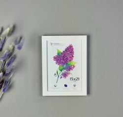 Фоторамка 15х21 см. белая, без фактуры, арт. 1521.727840