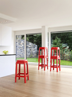 Табурет пластиковый полубарный Siesta Contract Fox 65, красный