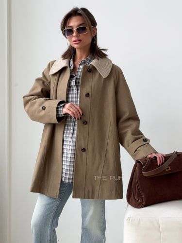 Хлопковая женская куртка в цвете хаки