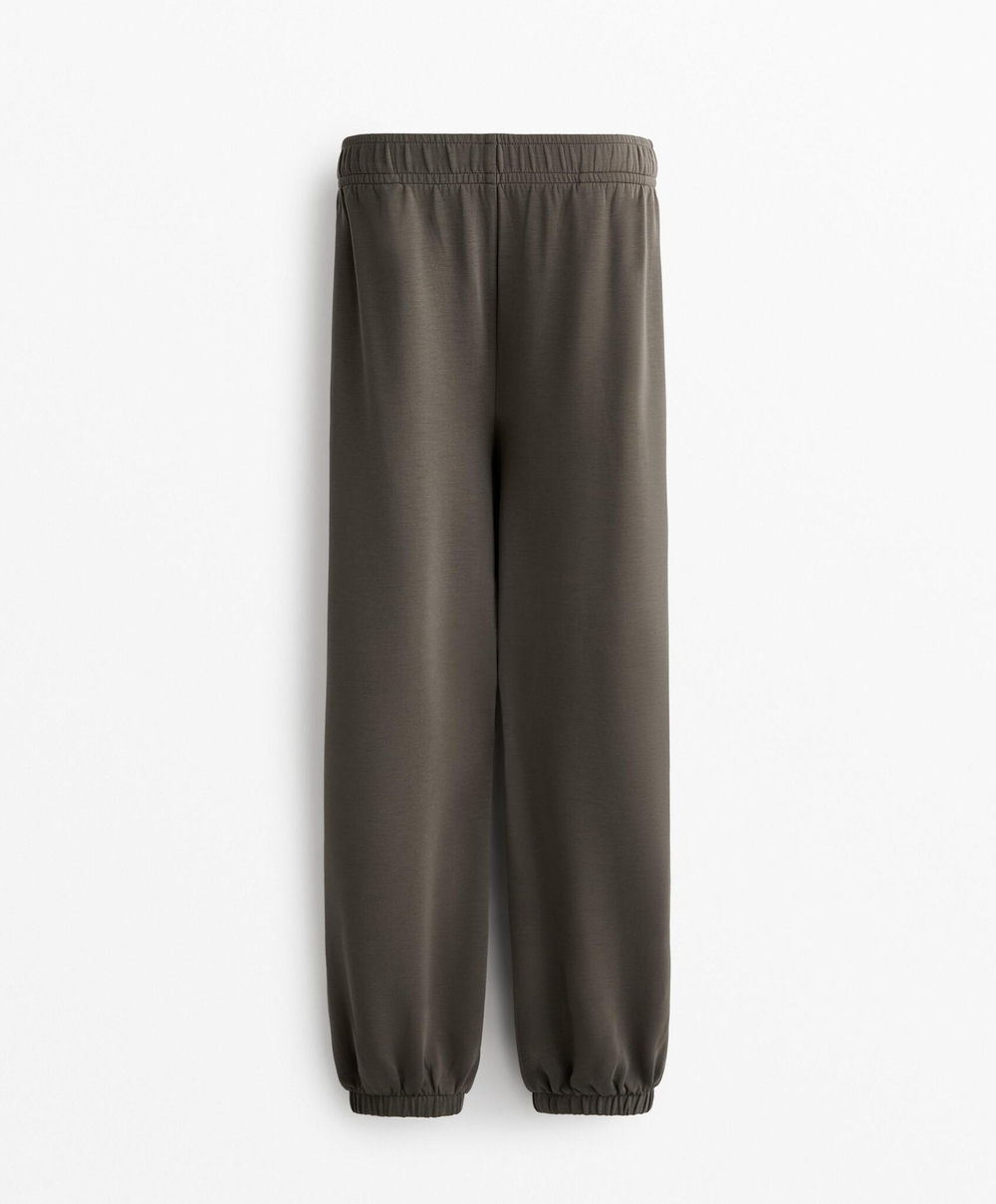 Oysho Брюки-джоггеры из ткани с модалом, серо-коричневый