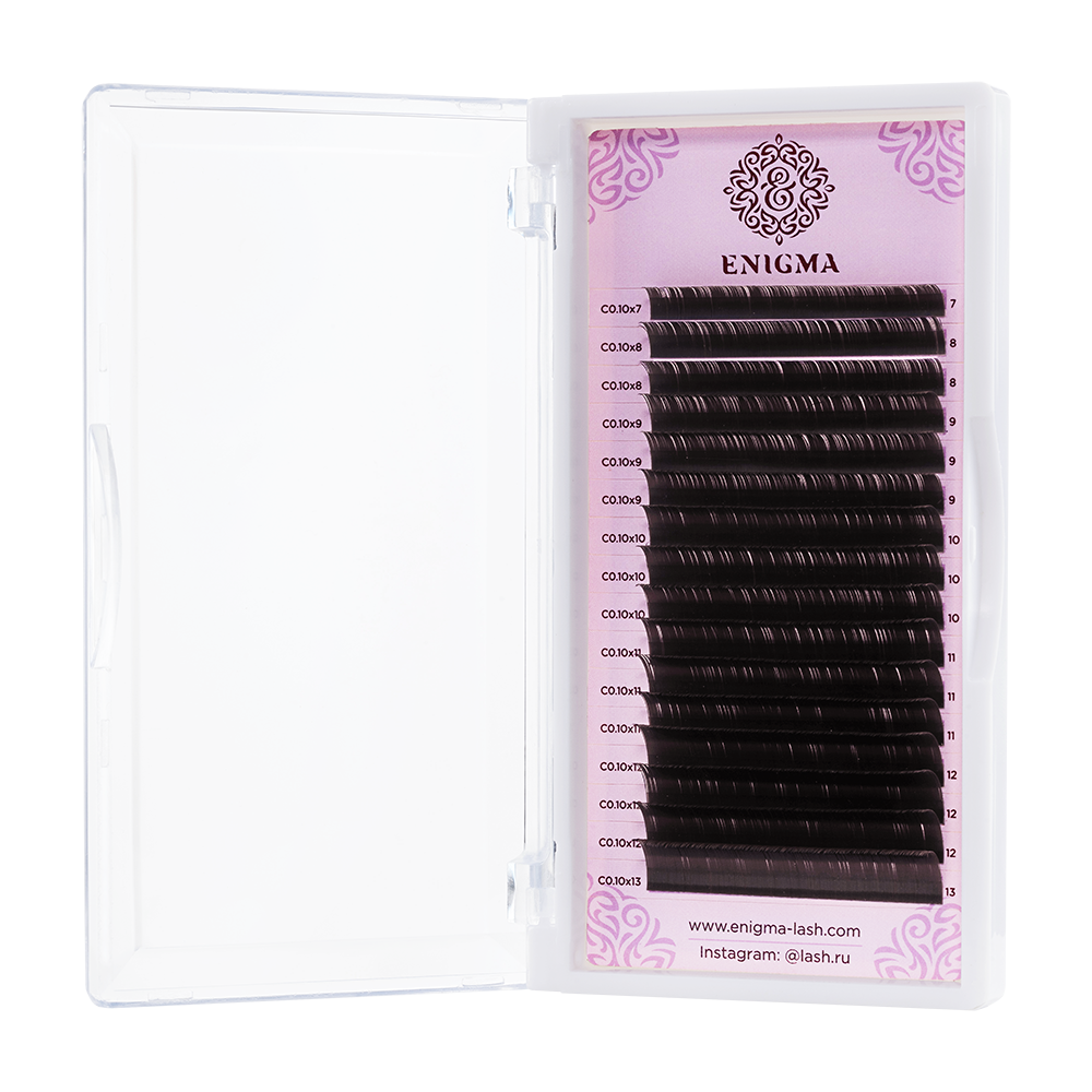 Коричневые «Мокка» ресницы Enigma MIX - 16 линий