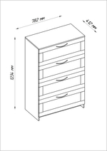 Комод Сириус 4 ящика (сонома)