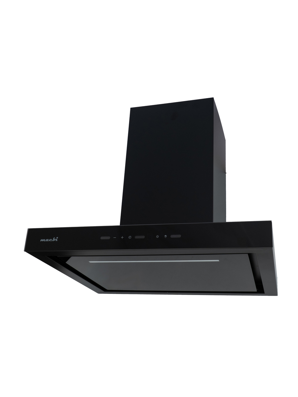 Вытяжка кухонная MACBI Bomond-T60G (BLACK) черный, D150мм, 1200м3/ч, подвесная, мотор 230Ватт, стекло 60 см, сенсорное управление + управление жестами