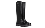 CELINE Leather Buckle Knee high Boots Women"s Black