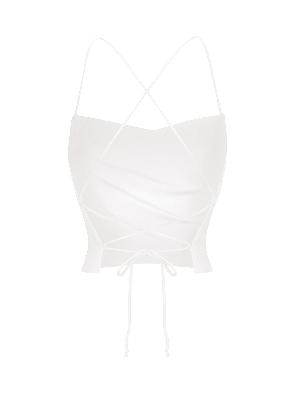 Блуза-топ драпированная из сатина с открытой спиной