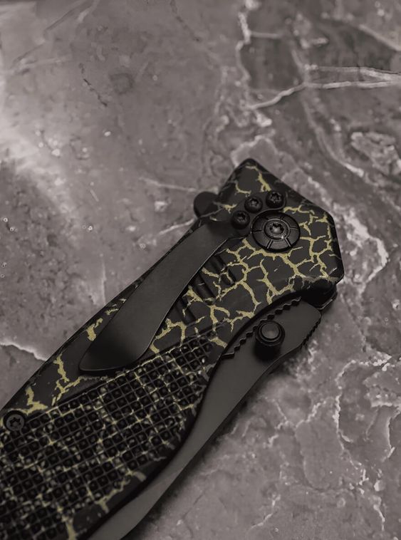Складной нож тактический BOKER Черный с карабином