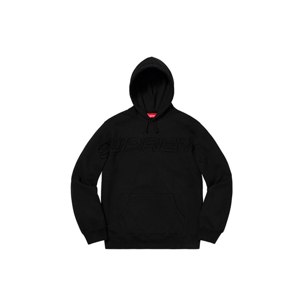 Supreme SS19 Set In Logo Hooded Sweatshirt Black Logo