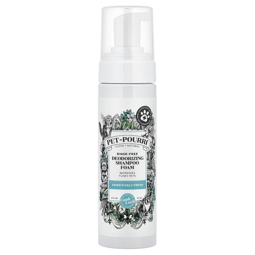 Poo-Pourri, Pet-Pourri™, дезодорирующий шампунь-пенка без смывания, Pawsitively Fresh, 177 мл