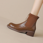 BAISHITING Cow Leather Ankle Boots 5cm Women"s