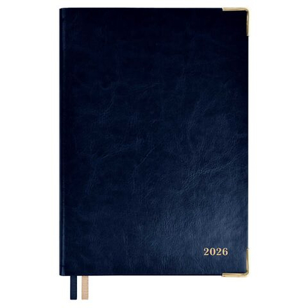 Ежедневник дат. 2026г А5 176л., кожзам, интегр.пер. "#Думай как миллиардер. Сариф синий" ляссе