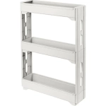 Этажерка Keeplex Regular на колесиках трехсекционная узкая 53,7,3х71 см белое облако