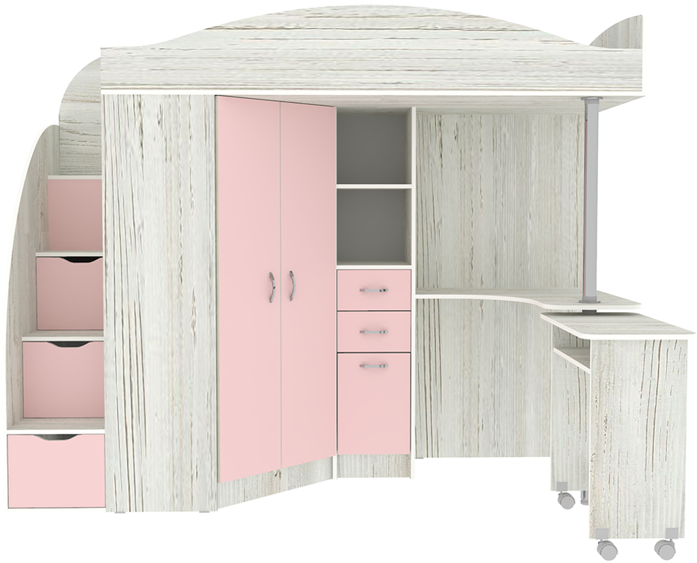 Кровать-чердак КарИВи Юниор 4 Винтерберг Розовый
