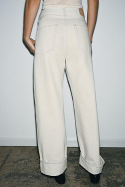 ZARA ДЖИНСЫ BAGGY СО СРЕДНЕЙ ПОСАДКОЙ — ZW COLLECTION, ГОЛУБОЙ