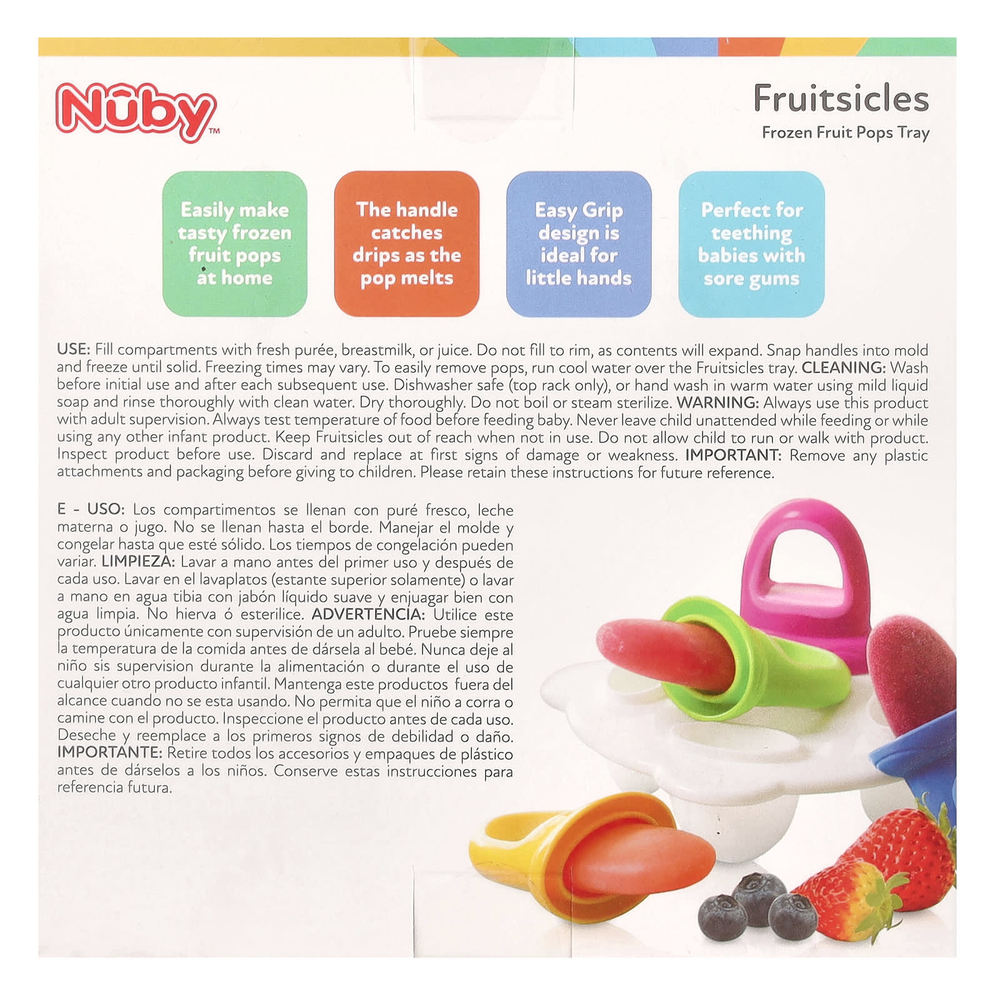 Nuby, Garden Fresh Fruitsicles, от 6 месяцев, 4 пакетика