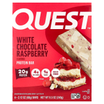 Quest Nutrition, протеиновый батончик, белый шоколад и малина, 4 шт. по 60 г (2,12 унции)