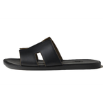 Hermes Izmere leather Round Toe Hooded slippers Men's Black, H222844Z H01