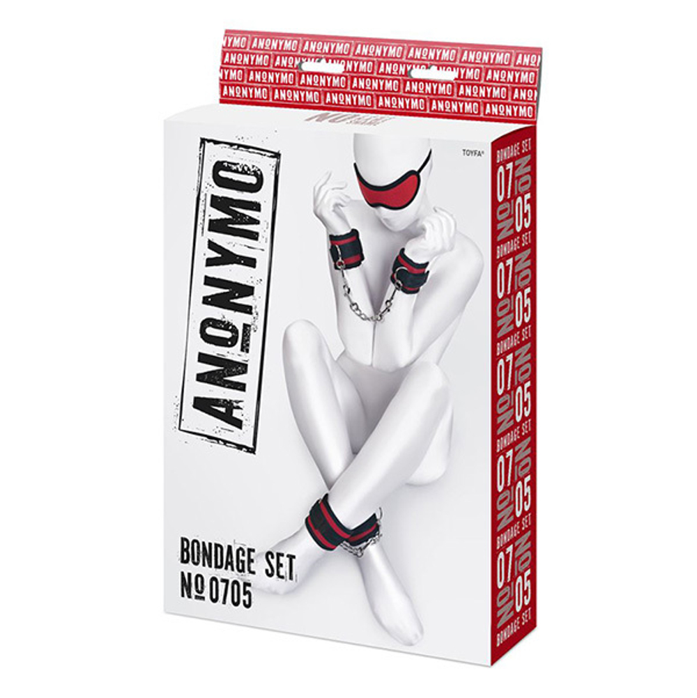 Красно-черный бондажный набор ToyFa Anonymo 310705