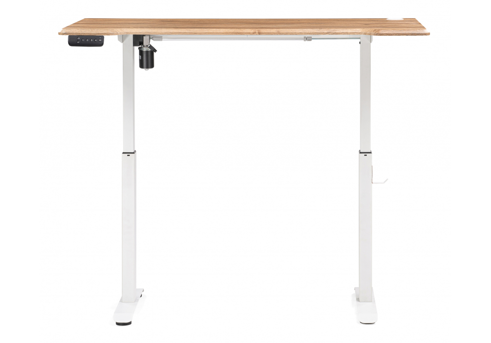 Компьютерный стол Woodville Маркос с механизмом подъема 140х80х75 белый, вотан дуб, ножки белые