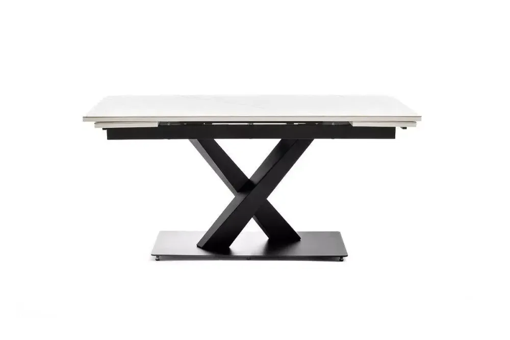 "Юпитер" стол интерьерный раздвижной обеденный из керамики, цвет белый глянцевый