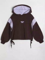 Худи для девочки коричневый с завязками