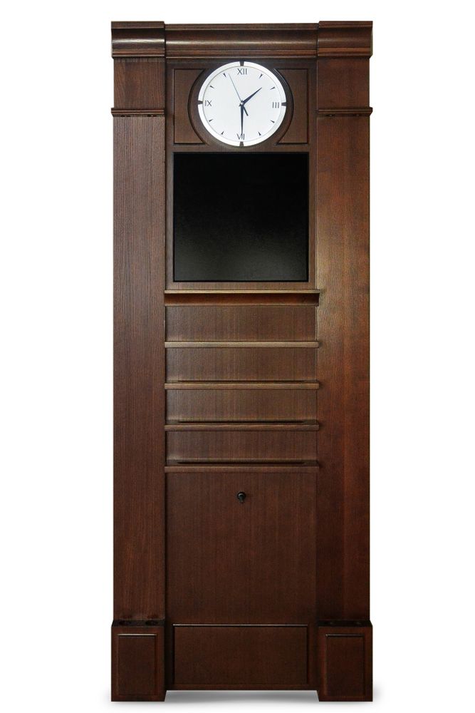 Киевница К-21 с часами ясень,шпон,мдф (№ 3)