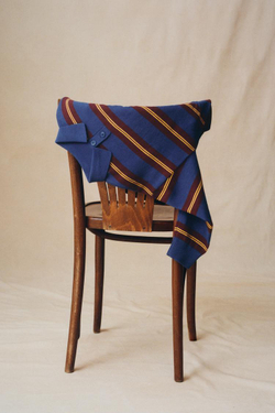 ZARA ТРИКОТАЖНОЕ ПОЛО В ПОЛОСКУ, КОРИЧНЕВО-СИНИЙ