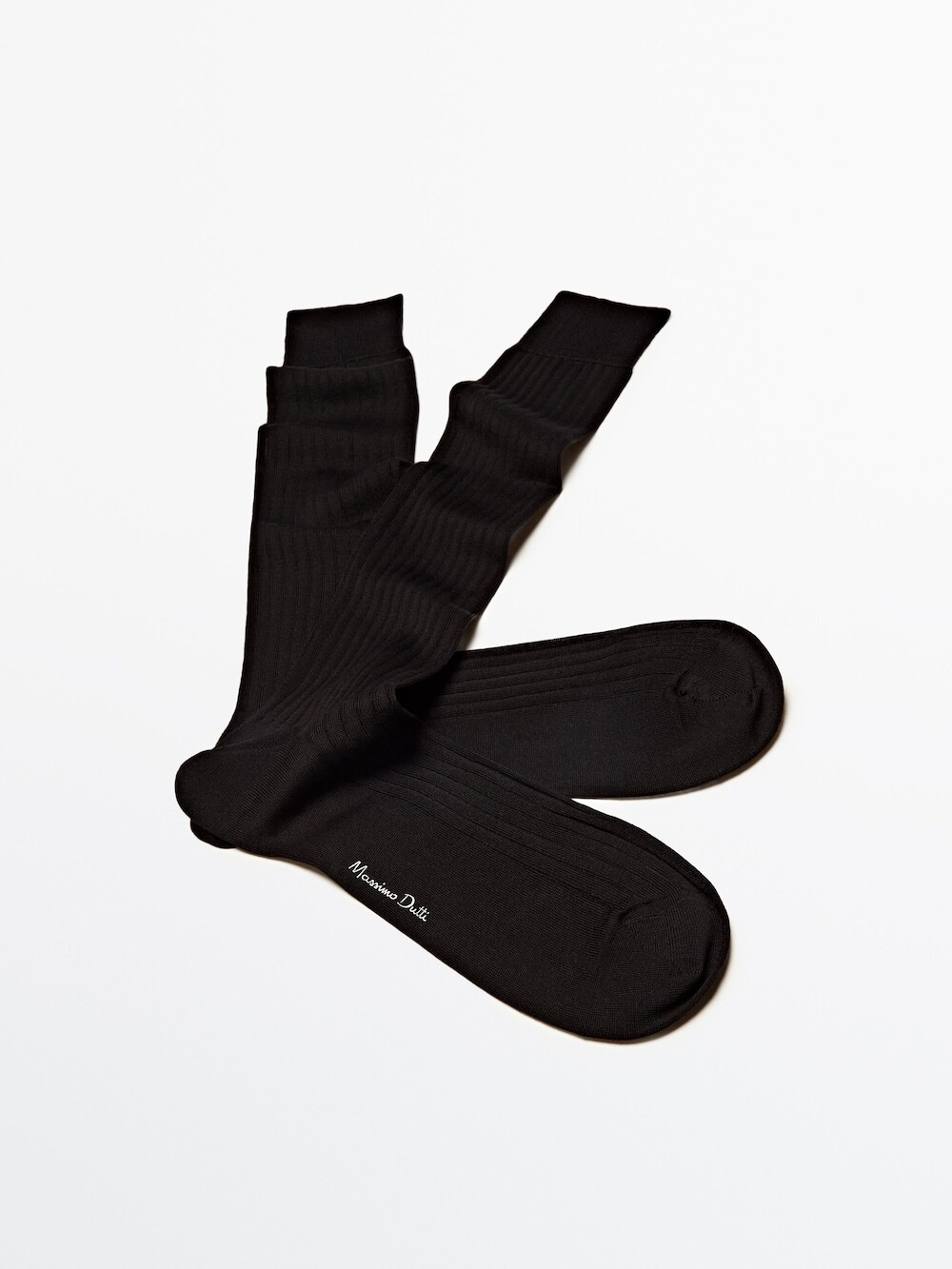 Massimo Dutti Однотонные носки из плотного трикотажа, черный