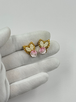 Серьги с розами и «микрожемчугом» Avon