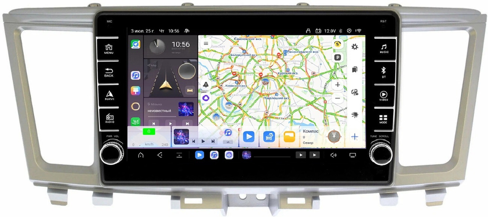 Магнитола для Infiniti QX60, JX35 (пластиковый верх) - Carmedia EW-9201-1 (кнопки и крутилки) Android 13, TS20, 6+128Гб, CarPlay, 4G SIM-слот