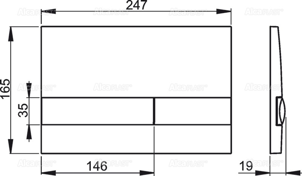 Кнопка смыва AlcaPlast M1713 хром - глянцевая/матовая