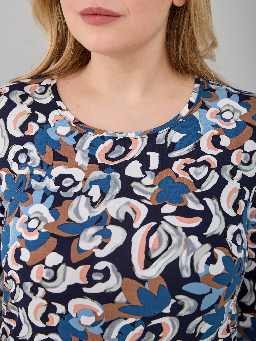 Лонгслив ЛНв-306/тсиний-леопард