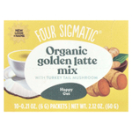 Four Sigmatic, смесь для приготовления органического золотого латте с трутовиком разноцветным, без кофеина, 10 пакетиков по 6 г (0,21 унции)