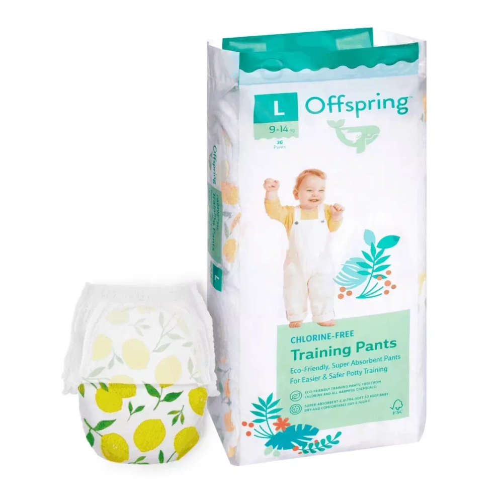 Offspring трусики-подгузники, L 9-14 кг. 36 шт. расцветка Лимоны