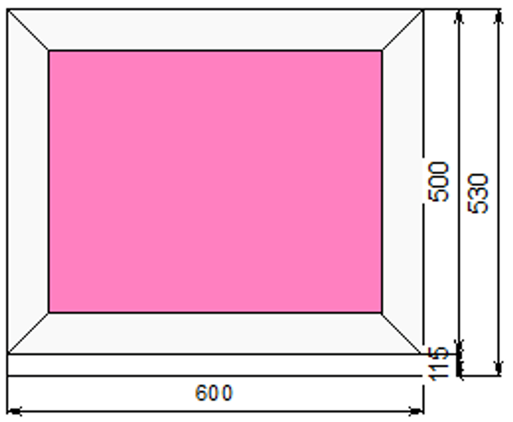 Пластиковое окно 500 х 600 ТермА Эко с глухой створкой