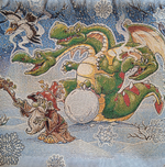 Декоративный гобеленовый чехол для интерьерной подушки Горыныч 38*38