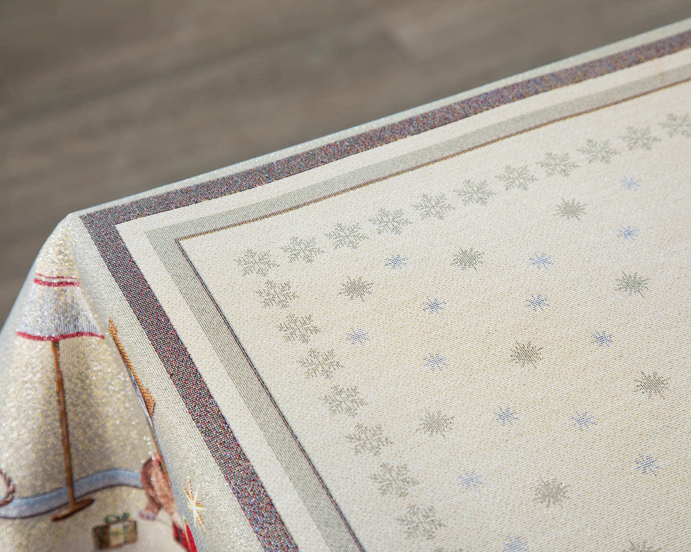 Скатерть 140х240см Mix&Match Home Котята у камина бежевая