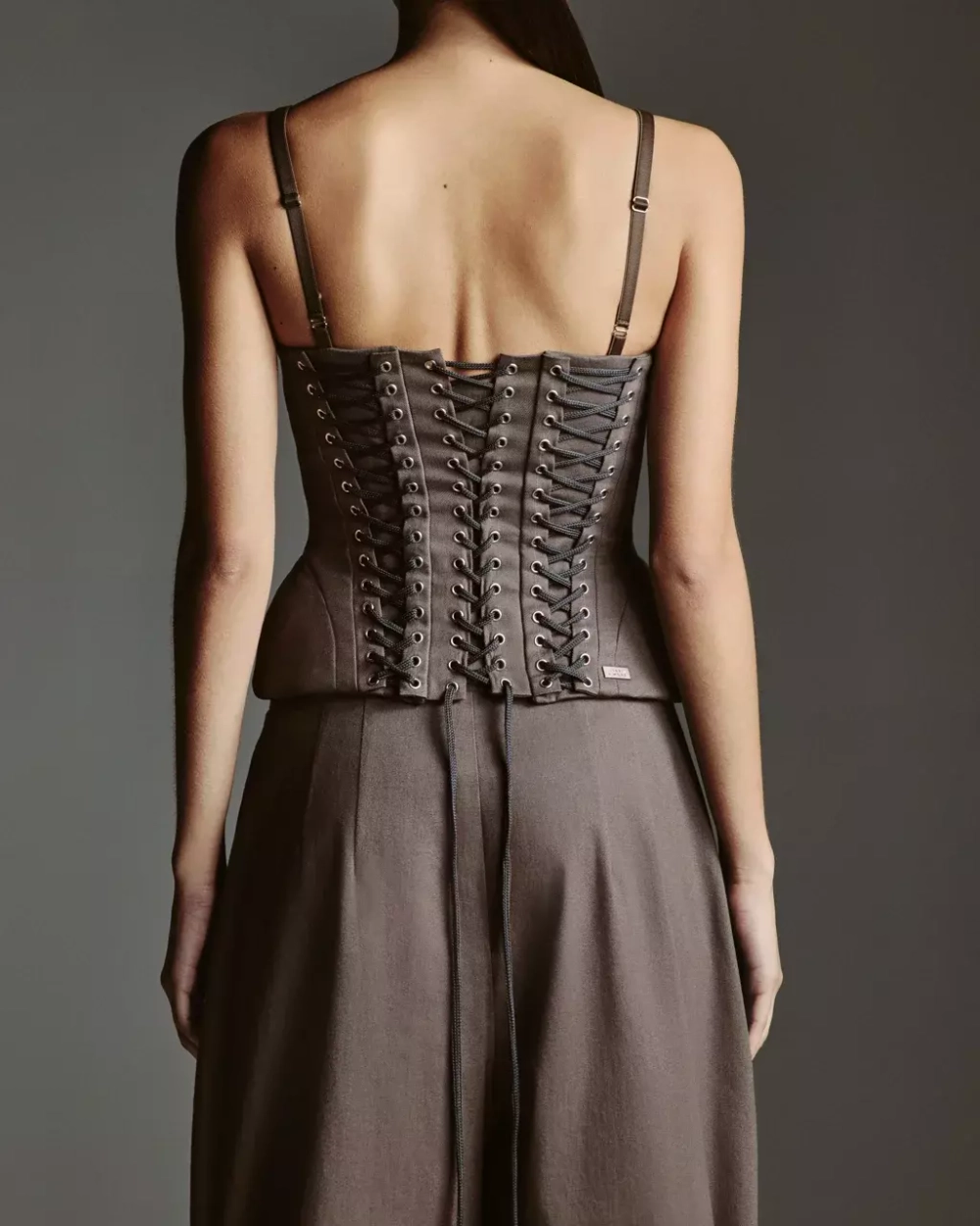 Корсет шнурованный М, Серый