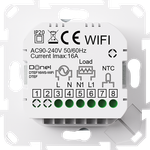 Термостат с датчиком пола программируемый через приложение,  с Wi-Fi,  16A,  размер накладки 55х55мм,  цвет стекло белое