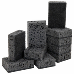 Губки для посуды SQUARE BLACK 98х66х30 мм комплект 10 шт. КРУПНОПОРИСТЫЙ поролон/абразив LAIMA (8 штук в упаковке)