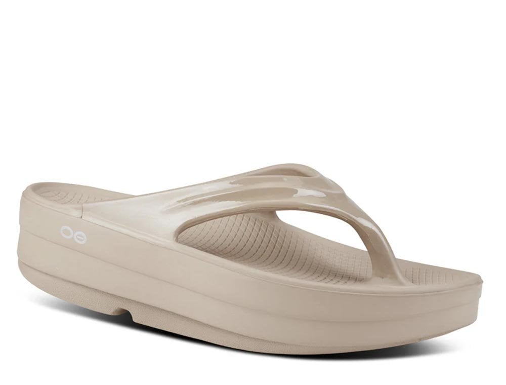 Шлёпанцы OOFOS Orginal Sport Thong Nomad U Бежевые