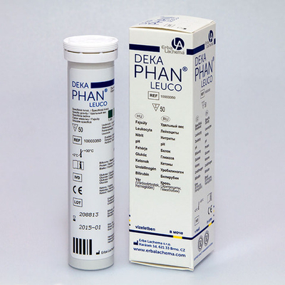 Декафан Лейко (глюк,кет,кровь,бел,рН,бил,уробил,нитриты,уд.вес,лейк.), 50 опр., Лахема