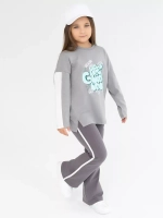 Серый костюм оверсайз для девочки