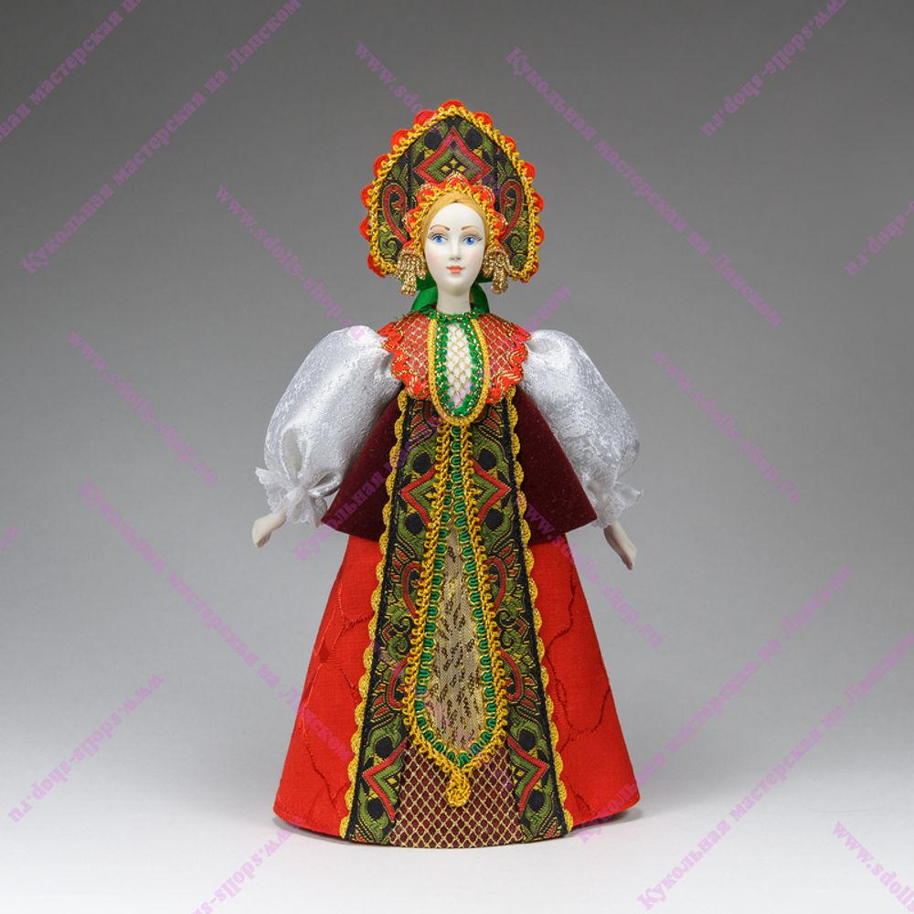 Сувенирная кукла в бархатной душегрее