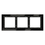 Рамка стеклянная VOLTUM S70 на 3 поста, (черный,стекло)