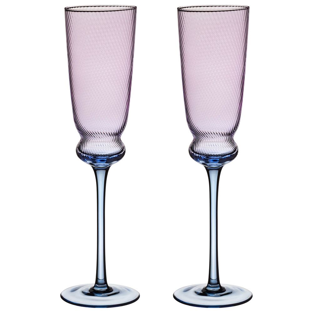 НАБОР БОКАЛОВ ДЛЯ ШАМПАНСКОГО "TWIST & SHINE" PURPLE, 2 ШТ/210 МЛ